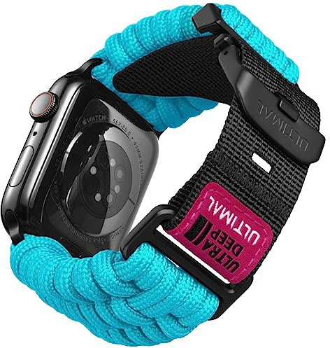 ULTIMAL Compatibile con Apple Watch Ultra 49 mm, robusto cinturino in nylon Paracord di sopravvivenza 550, fibbia regolabile per cinturino iWtach Ultra/Ultra 2 blu