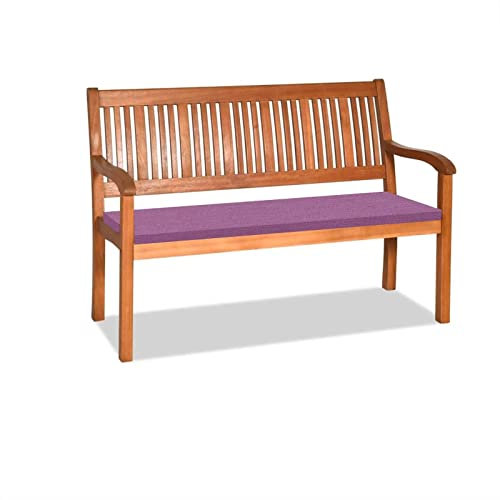 Orumrud Bankauflage Stuhlkissen Bankkissen mit Krawatte Waschbar,100x35x3cm，2 3 4-Sitzer Sitzkissen rutschfeste Auflage für Gartenbank,Küche,Terrasse Innen und Außenbereich，Violett,Dicker Leinenstoff