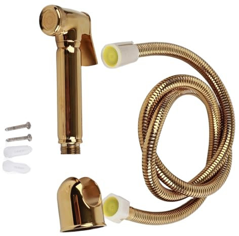 Eujgoov Douche Murale en Laiton Massif, Pulvérisateur de Bidet doré pour Toilette Douchette WC Doree Toilette Salle de Bain Bidet de Poche Pulvérisateur de Couches Shattaf Kit