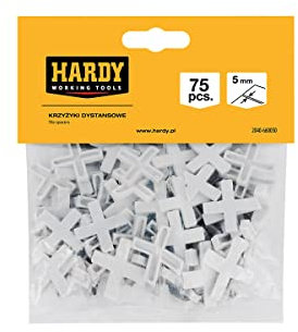 HARDY WORKING TOOLS Croix Tile, Croisillons pour carrelage - Accessoires pour carrelage, entretoises pour carrelage, croix en plastique pour joints - 5 mm - paquet de 75 pièces
