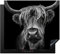 KitchenYeah© Induction Hob Protector Mat 20.5x23.6 / 60x52 cm Stove Cap Top Cover Kitchen Cooker Covers for Electric Hobs Vinyl Scottish Highlander - Horns - Black - White - Cow