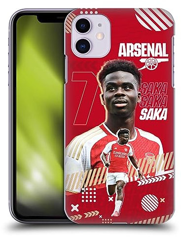 Head Case Designs Officially Licensed Arsenal FC Bukayo Saka 2023/24 First Team Hard Back Case Compatible With Apple iPhone 11