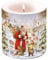 Ambiente Kerze Stumpenkerze Wachswindlicht 9 cm hoch Brenndauer ca 35h Weihnachtsmann bringt den Kindern Geschenke Advent Weihnachten Dekorationskerze