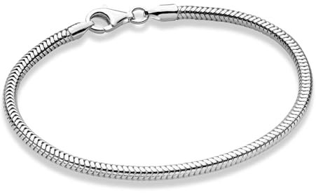 CASSIECA Armband für Herren Edelstahl Armband Herren Armband Herren Silber Stackable Kette Armband Herren Jungen Silber Schmuck Herren 17CM Geschenke für Männer Papa Ehemann Sohn