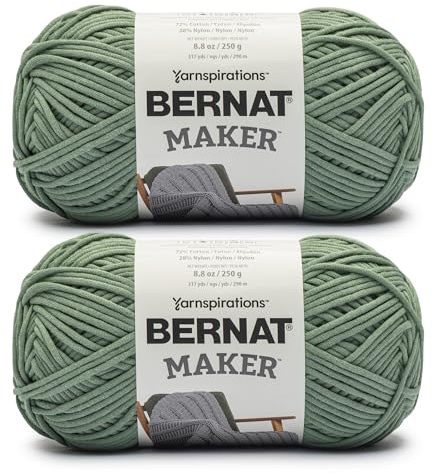 Bernat Maker lichene, 2 confezioni da 250 g 72% cotone 28% nylon, n.5, grosso 290 m, per maglieria, uncinetto e amigurumi