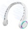 GULAKI Ventilateur de cou portable avec une durée de vie de 17 h, 3 vitesses et 64 lumières froides, rechargeable mains libres, refroidissement d'été (blanc)