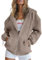 Jhsnjnr Women's Zip Up Hoodies Oversized Long Sleeve Sweatshirts Casual Running Jacket with Zipper Light Brown
