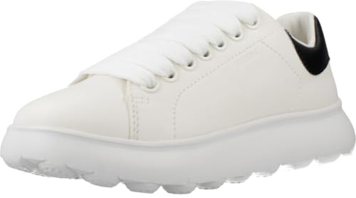 Geox J PUFFYPOP Girl A Sneaker, White/Black, 39 EU