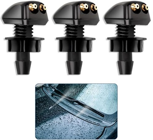 3 Piezas Boquilla Limpiaparabrisas, Boquillas Rociadores Universales Parabrisas Lavaparabrisas Lavado Visibilidad Coche Vidrio Vehículo Chorro de Agua Limpiaparabrisas Rociador Chorros Reemplazo