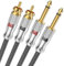 EMK Dual RCA auf Dual 1/4 Zoll Kabel, 2x Cinch auf 2x 6.35mm TS Mono Audio Kabel, Patchkabel für Verstärker, Mischpult, Lautsprecher, Gitarre, Keyboard (3m, Silber)