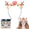Haarreif Weihnachten,Haarreif Rentier,Rentier Gesicht Tattoos,Weihnachts Haarband Kopfschmuck Geweih Karneval Mottoparty Fasching Cosplay Weihnachten