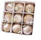 Weihnachtskugeln 8 cm, Satin, Glänzende Stoffpailletten, Zerkleinerte Diamanten, Schaumstoff-Weihnachtskugeln, Champagner, 9 Stück