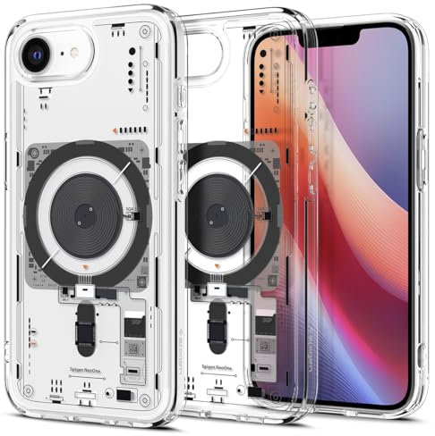 Spigen für iPhone 16e Hülle [Anti Vergilbung] Ultra Hybrid MagFit iPhone 16e Case Handyhülle Transparent Dünn Slim Kompatibel mit MagSafe Zubehör -Neo One