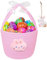 osterkörbchen Kinder mit Henkel, Osterkörbchen Osterhasen Osternest Osternester zum Befüllen Osterkorb Hase Ostergeschenk für Ostereiersuche-Korb Partygeschenke (Rosa Korb + rosa Hase)