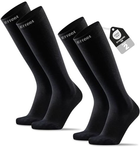 Effeet Bas de Contention Femme Homme, 2 Paires, Rembourrés pour Voyage