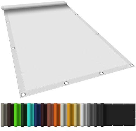 Sonnensegel für Gartenpavillon Sunset Deluxe 180 x 300 cm Wasserdicht 98% UV Schutz Sonnenschutz für Garten inkl Befestigungsseile für Terrasse Balkon, Weiß