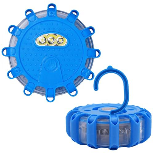 NHQZ 2 pièces Gyrophare led, Girophare led vehicule, Éclairage de Secours Multifonction Voyant d'avertissement avec Base magnétique, Convient pour le camping et l'alpinisme (Bleu)