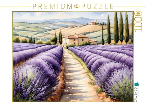 CALVENDO Puzzle Lavendelfelder in der Toscana | 1000 Teile Lege-Größe 64 x 48 cm Foto-Puzzle für glückliche Stunden