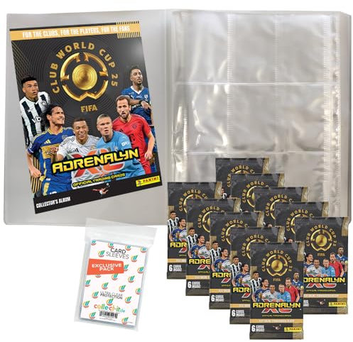 Bundle mit FIFA Club World Cup 2025 Adrenalyn XL Trading Cards - 1 Leere Sammelmappe + 10 Booster + Exklusive Collect-it Hüllen