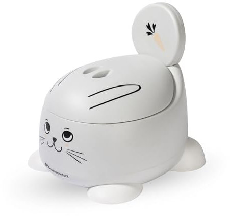 Bebeconfort Pot Bébé Toilette Confort, 12-36 Mois (max. 20 kg), Jolis Motifs D'animaux, Ergonomique & Compact, Facile à Nettoyer, Pare-éclaboussures Hygiénique, Toilette Enfant Antidérapante, Lapin