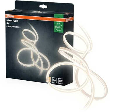 OSRAM Neon Flex dekorative Outdoor-LED-Strips warmweiß 5m aus Silikon, IP44-Schutz, indirekte und direkte Beleuchtung für Garten und Balkon