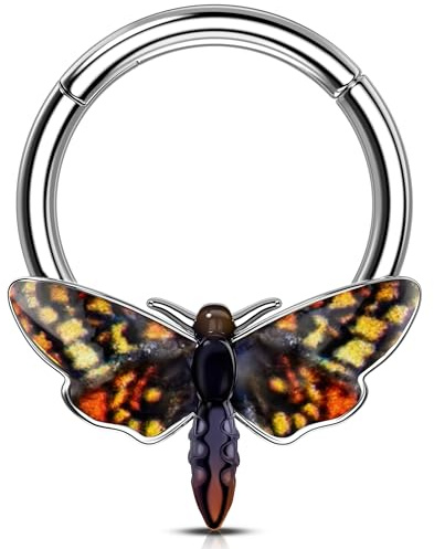 Melighting Halloween-Septumring, Mottenknorpelohrring, 316L Edelstahl, Helix-Ohrring, 10 mm, Daith-Piercing-Schmuck für Damen