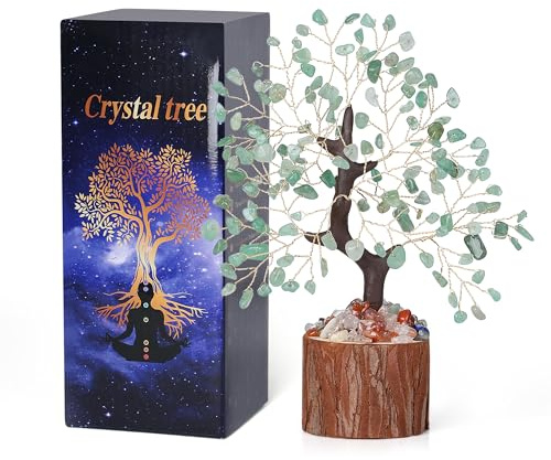 QINJIEJIE Aventurine verte - Arbre de vie - Décoration - Ésotérisme - Cadeaux spirituels pour femme - Décoration d'intérieur