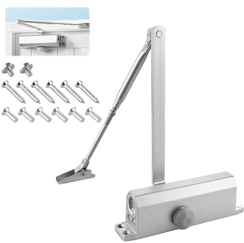 FWEEK Hydraulischer Türschließer, 65–85 kg, für Gewerbe und Zuhause | Einstellbarer Schließmechanismus bis 180° mit festem und beweglichem Arm
