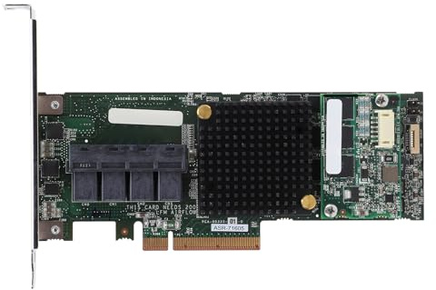 Yanmis Carte Réseau 71605, Carte Contrôleur SAS Raid, Matériau PCB, 1 Go de Cache, 6 Go PCIe X8, Haute Performance, 4 Ports Indépendants, Extension 8643