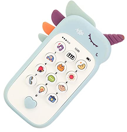 TTETTZ Handy Spielzeug Lerntelefon Kinder Smartphone Lernspielzeug Musiktelefon Einhorn Motiv Leise Klänge Und Wetterthemen für s Ab 6 Monaten
