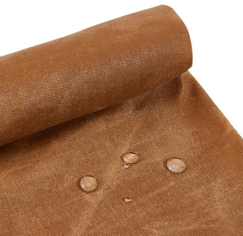 MAYJOYDIY 1.8 m Kamelhaar Gewachster Baumwoll Canvas 1.5 m Gewachster Öltuchstoff Wasserdichter Canvas Stoff als Meterware Für Sitzbezüge Pavillons Zelte Taschen Bastelarbeiten Und DIY Projekte
