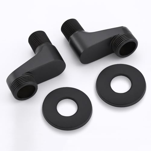 BiaoTeng Excentricas Grifo Ducha Ajustable en Angulo 2 Piezas Reductor de Latón de 3/4 a 1/2 Negro
