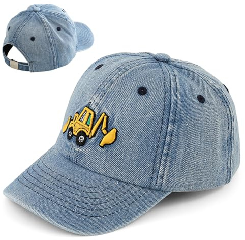 Kinder Bagger Denim Kappe, Trucker Cap Bestickte Baseball Cap, Baseballcap | Traktor Baseballkappe, Baseballcap Baumwolle Kappe Sonnenschutz Outdoor Toddler Cowboy Hat für Jungen Mädchen