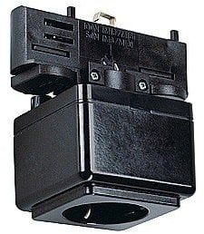 Steckdose mit Adpater für 3 Phasen Stromschienen schwarz