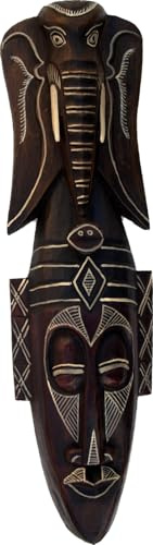 Kleine Abstrakte Maske, Ethno Wanddekoration aus Balsaholz, Modell 16 | Handgeschnitzte Holzmaske, einzigartiges Design, ideal für Zuhause, kulturelles Kunstwerk, handgefertigt aus Indonesien.