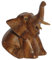Wogeka Kleiner sitzender Elefant Holz Tier Afrika Figur Dekoration Handarbeit Schnitzerei Geschenk-Idee KTier 55