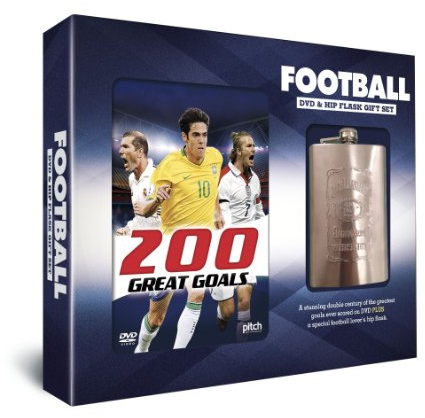 Football - 200 Great Goals + Hip Flask Gift Set [DVD]