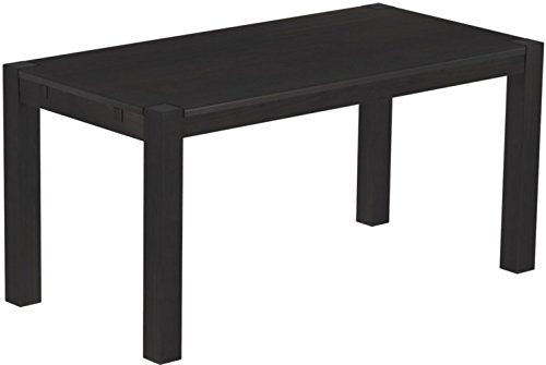 Esstisch Rio Kanto 160x80 cm Ebenholz Pinie Massivholz Größe und Farbe wählbar Esszimmertisch Küchentisch Holztisch Echtholz vorgerichtet für Ansteckplatten Tisch ausziehbar Brasilmöbel