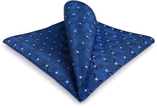 Shlax&Wing Navy Fazzoletto Puntini da uomo Blu Grande 32cm