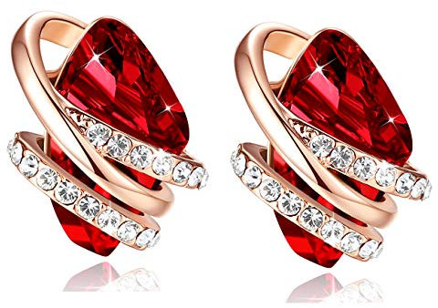 Leafael Orecchini Pietra dei Desideri in Argento o Oro Rosa, Pietra di Nascita con Cristalli Curativi, Gioielli Ipoallergenici per Donna, Regalo con Scatola Inclusa