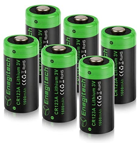 Lot de 6 piles au lithium CR123A 3 V, 1600 mAh CR123 jetables, pour système d'alarme, détecteur de mouvement, appareil photo, lampe de poche, jouets à usage unique