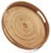 Rond Plateau de Service Rotin Tissé avec Poignées Plateau de Table Basse pour Ottoman Décorative Naturel (30cm x 6cm)