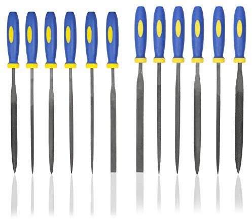 KALIM - Juego de 2 limas de aguja (12 unidades, 3 mm y 4 mm)