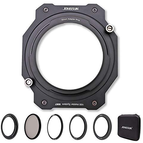 JONGSUN Porte Filtre, Support Filtre Photo Kit Système Carré, Filter Holder, Métal Aluminium pour Filtre 100x100mm 100x150mm (Contient Filtre CPL dédié + Anneaux Adaptateurs 67mm 72mm 77mm 82mm)