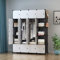 HOMIDEC Portable Wardrobe 20 Cube Closet with 3 Clothes Hanging Rails, 14x18 Deeper Cube Combination Armoire Space Saving Modular Cabinet Storage Organizer for Bedroom Clothes Shoes Toys