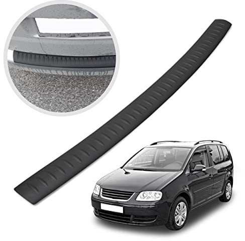 CHROMEMASTER | Ladekantenschutz Stoßstangenschutz Kompatibel mit Volkswagen VW Touran 1 2003-2010; Kunststoff Polyurethan, Matt-schwarz; Unsere Lackschutzleiste Sichert den Heckstoßfänger vor Kratzern