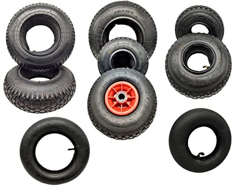 HMH-Shop Ersatzreifen Innen Schlauch Mantel 3.00-4 Autoventil 4.00-8 gewinkelt gerade Ersatzrad Felge Set Schubkarre Sackkarre Transportkarre Decke Reifen Bollerwagen (Mantel, 3.00-4)