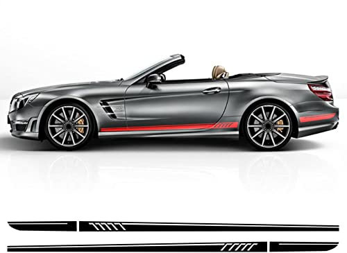 2 Stück Autotür Seitenstreifen Rock Aufkleber Vinyl Aufkleber, Für Mercedes Benz SL Klasse R230 R231 SL500 SL350 AMG