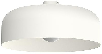L+ LED-Deckenleuchte aus Metall – Durchmesser 50cm – Lampenfassung E27 (Glühbirne nicht im Lieferumfang enthalten) – Made in Italy – Modernes Design für Küche und Wohnzimmer (Weiß)