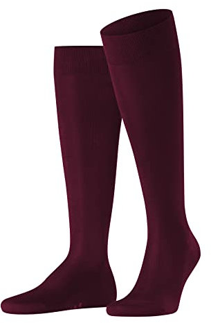 FALKE Tiago M Kh sostenibili cotone filo di Scozia al ginocchio tinta unita 1 paio, Calzini lunghi Uomo, Rosso Barolo 8596, 41-42